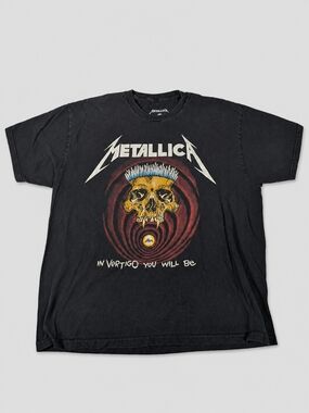 Metallica Band T-Shirt Vertigo Skull Graphic Black Size L 2019 Official